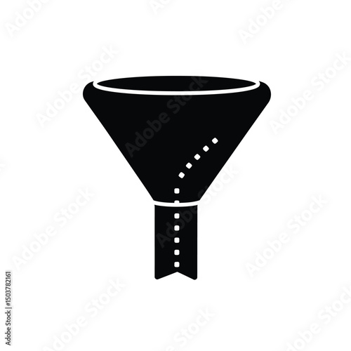 Simple black funnel icon sales marketing filter