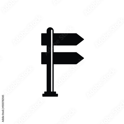 Simple black signpost icon direction choice