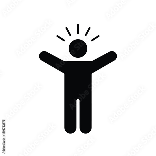Happy person icon idea inspiration success