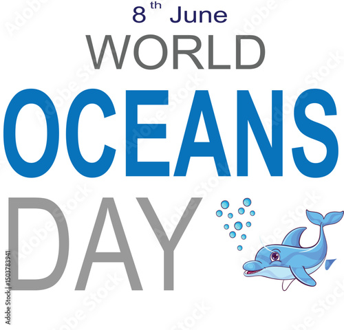 World oceans day vector illustration design on white background