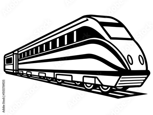 Steam locomotive train silhouette vector, Train silhouette vector design. Vintage train illustration