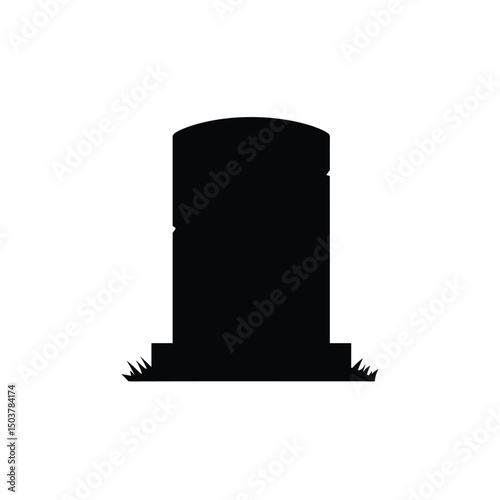Simple black silhouette grave headstone icon