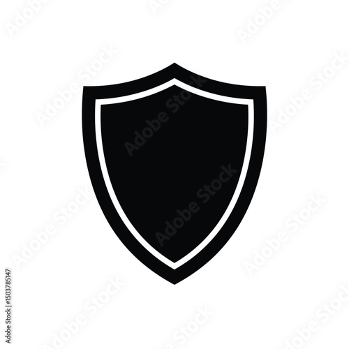 Black shield icon security protection symbol
