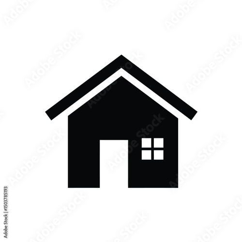Simple black house icon home sweet home