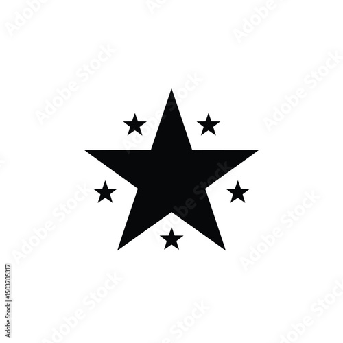 Big star surrounded by smaller stars simple design