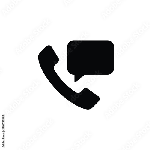 Phone call with text message icon symbol