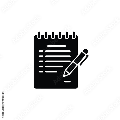 Notepad with pen icon business note taking