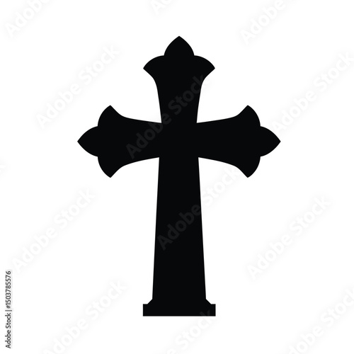 Ornate black cross religious symbol faith hope