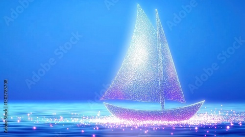 Sparkling Sailboat on Calm Waters