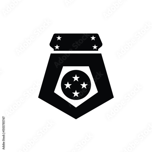 Military rank insignia five stars emblem badge