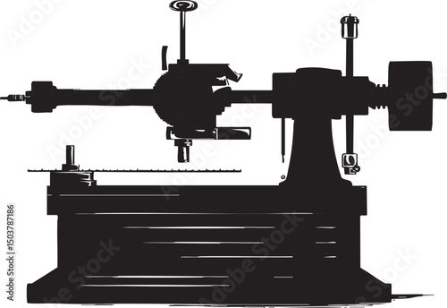 Lathe silhouette isolated on white background