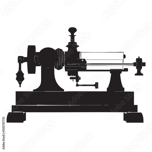 Lathe silhouette isolated on white background