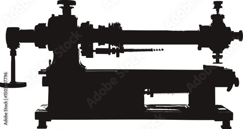 Lathe silhouette isolated on white background