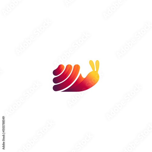 vector illustration of a combination snail and network icon gradient, describes slow internet