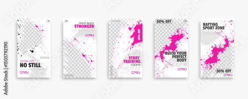 post and story fitness training social media template. social banner for promotion your product