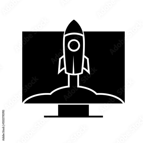 Start-Up Glyph Icon Product Launching