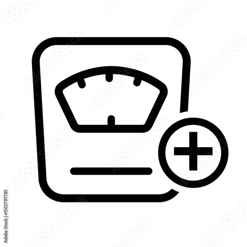 Increase weight icon, weight gain icon vector in trendy flat style illustration isolated on white background.
