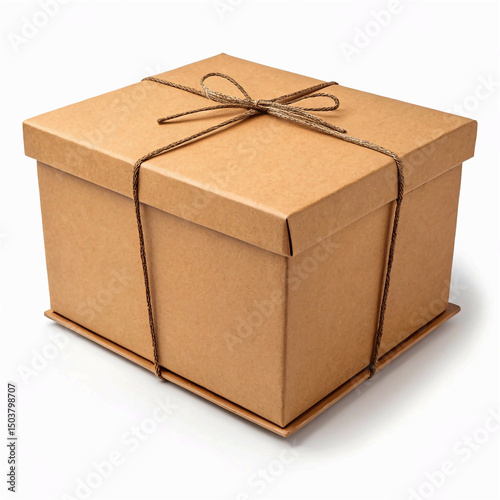 box package delivery cardboard carton packaging isolated shipping gift container brown send transport