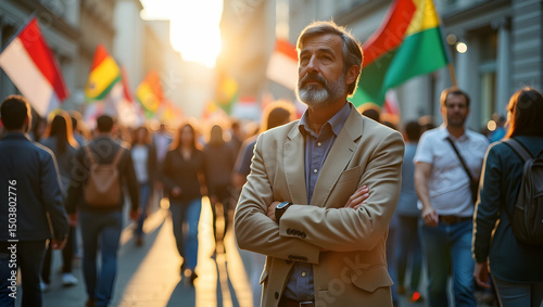 Economic populism captured in compelling imagery emphasizing grassroots financial empowerment and widespread advocacy for policies prioritizing common citizen prosperity in  Photo Stock  Concept  and  photo