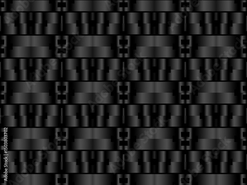 Black metal texture steel background. Perforated metal sheet.	