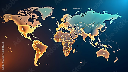 Geopolitical Trade Tactics: Visualizing Strategic Diplomacy and Market Influence in Global Commerce Dynamics - Stock Photo Concept with Space for Text photo
