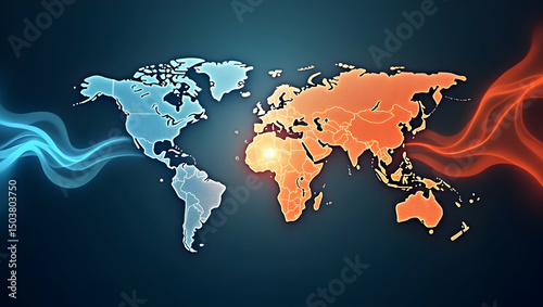 Geopolitical Trade Tactics: Strategic Diplomacy & Market Influence in Global Commerce - Photo Stock Concept with Left Space photo