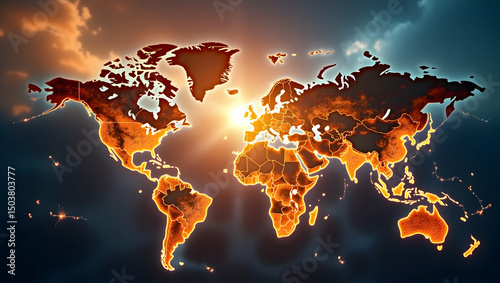 Geopolitical Trade Tactics: Visualizing Strategic Diplomacy and Market Influence in Global Commerce Dynamics - Stock Photo Concept with Space for Text photo