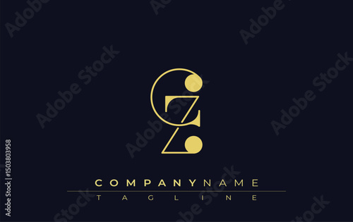 CZ Typography Logo Design. Stylish monogram design depiction featuring the letters C and Z combined in an artistic signature style, delivering a unique and creative visual representation.