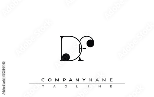 DF Typography Logo Design. Stylish monogram design depiction featuring the letters D and F combined in an artistic signature style, delivering a unique and creative visual representation.