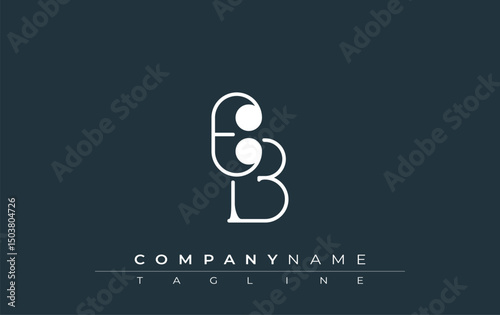 EB Typography Logo Design. Stylish monogram design depiction featuring the letters E and B combined in an artistic signature style, delivering a unique and creative visual representation.