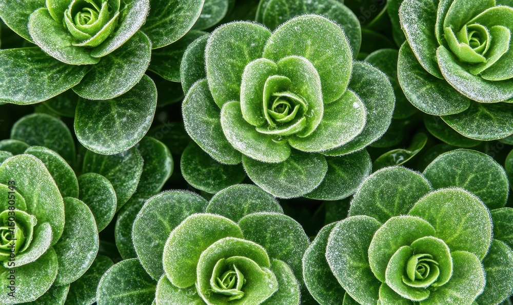 Obraz premium 싱그러운 녹색 식물, 잎사귀 질감, 자연의 아름다움