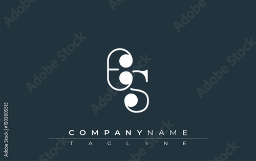 ES Typography Logo Design. Stylish monogram design depiction featuring the letters E and S combined in an artistic signature style, delivering a unique and creative visual representation.