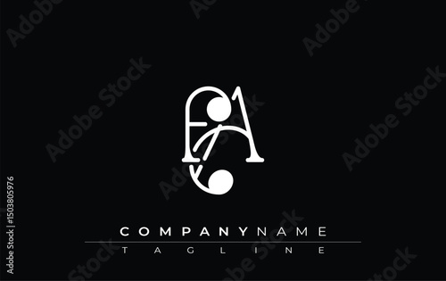 FA Typography Logo Design. Stylish monogram design depiction featuring the letters F and A combined in an artistic signature style, delivering a unique and creative visual representation.