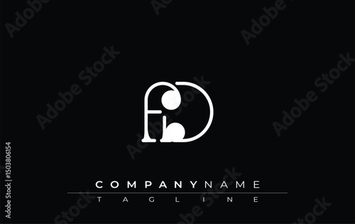 FD Typography Logo Design. Stylish monogram design depiction featuring the letters F and D combined in an artistic signature style, delivering a unique and creative visual representation.
