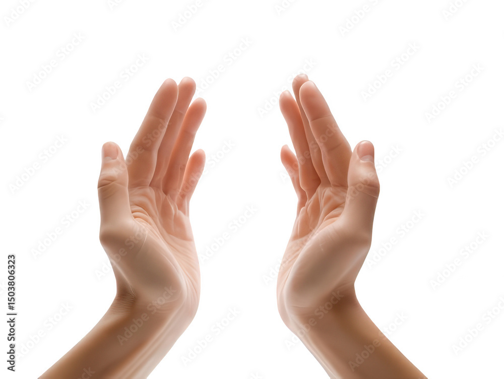 Fototapeta premium Clapping Hands Gesture White Background Transparent Background