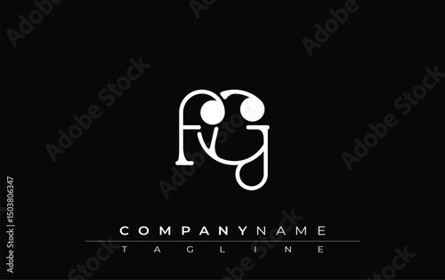 FG Typography Logo Design. Stylish monogram design depiction featuring the letters F and G combined in an artistic signature style, delivering a unique and creative visual representation.