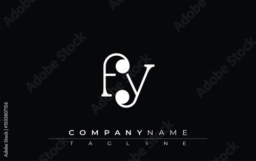 FY Typography Logo Design. Stylish monogram design depiction featuring the letters F and Y combined in an artistic signature style, delivering a unique and creative visual representation.