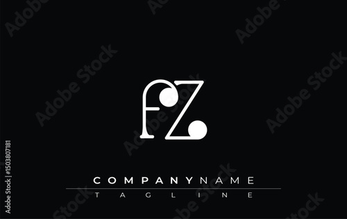 FZ Typography Logo Design. Stylish monogram design depiction featuring the letters F and Z combined in an artistic signature style, delivering a unique and creative visual representation.