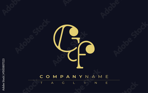 GF Typography Logo Design. Stylish monogram design depiction featuring the letters G and F combined in an artistic signature style, delivering a unique and creative visual representation.