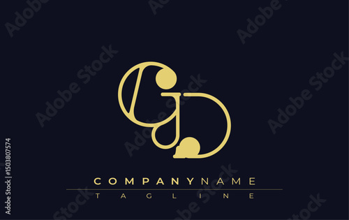 GD Typography Logo Design. Stylish monogram design depiction featuring the letters G and D combined in an artistic signature style, delivering a unique and creative visual representation.