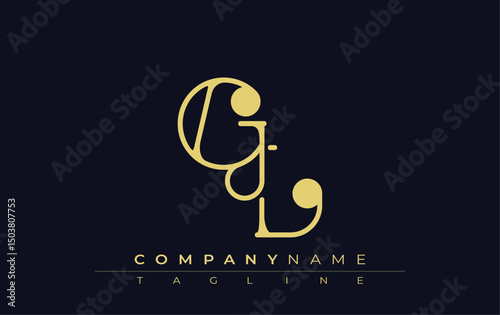 GL Typography Logo Design. Stylish monogram design depiction featuring the letters G and L combined in an artistic signature style, delivering a unique and creative visual representation.