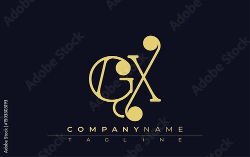 GX Typography Logo Design. Stylish monogram design depiction featuring the letters G and X combined in an artistic signature style, delivering a unique and creative visual representation.