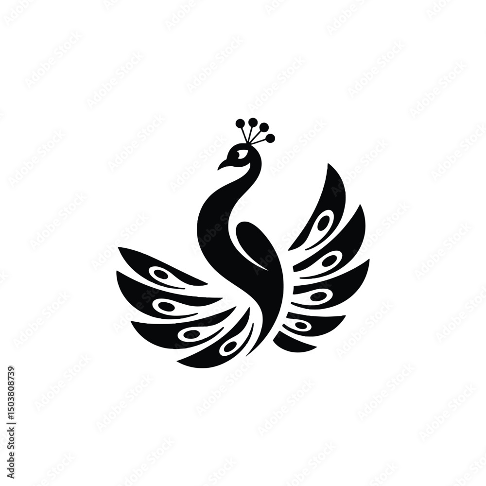 Obraz premium Peacock logo vector artwork silhouette style