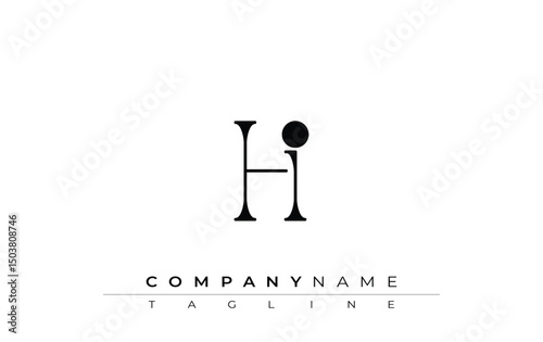 HI Typography Logo Design. Stylish monogram design depiction featuring the letters H and I combined in an artistic signature style, delivering a unique and creative visual representation.