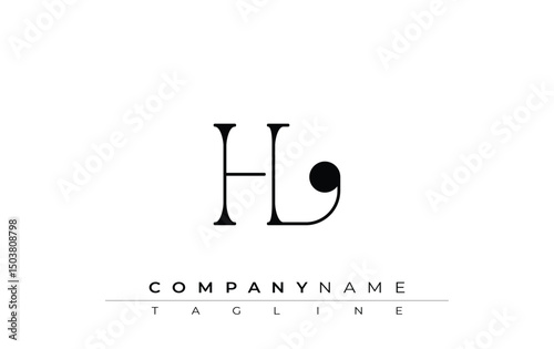 HL Typography Logo Design. Stylish monogram design depiction featuring the letters H and L combined in an artistic signature style, delivering a unique and creative visual representation.