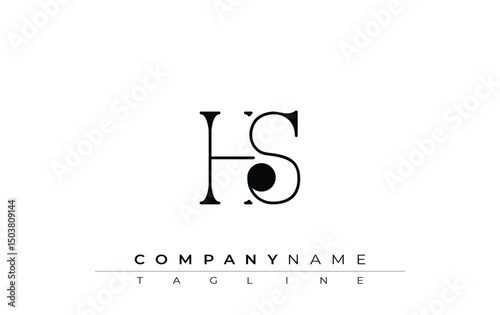 HS Typography Logo Design. Stylish monogram design depiction featuring the letters H and S combined in an artistic signature style, delivering a unique and creative visual representation.