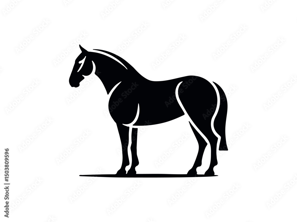 Fototapeta premium Flat Horse Vector Icon