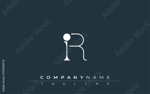 IR Typography Logo Design. Stylish monogram design depiction featuring the letters I and R combined in an artistic signature style, delivering a unique and creative visual representation.
