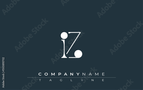 IZ Typography Logo Design. Stylish monogram design depiction featuring the letters I and Z combined in an artistic signature style, delivering a unique and creative visual representation.