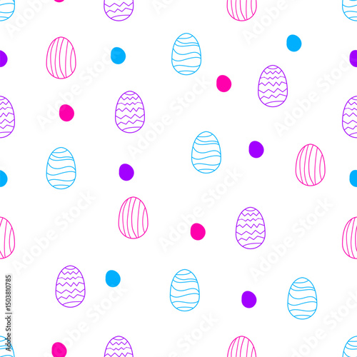 seamless pattern with easter eggs, Colorful egg seamless pattern, pink egg pattern, blue egg pattern, purple egg pattern, Book Cover, Fabric Pattern, Background, Fashion, Clothing